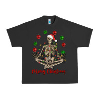 Pigment Black Merry Christmas skeleton Urban Heavy Tee - NancyCooperArtShop