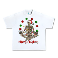White Merry Christmas skeleton Urban Heavy Tee - NancyCooperArtShop