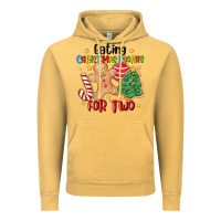 Vintage Mustard eating christmas cookies for two Vintage Hoodie - MaliasSmallBusiness