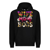 Black Wife mom boss daisy Mother's Day Premium Hoodie - HowdyJamesFarm
