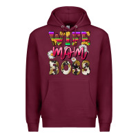 Burgundy Wife mom boss daisy Mother's Day Premium Hoodie - HowdyJamesFarm