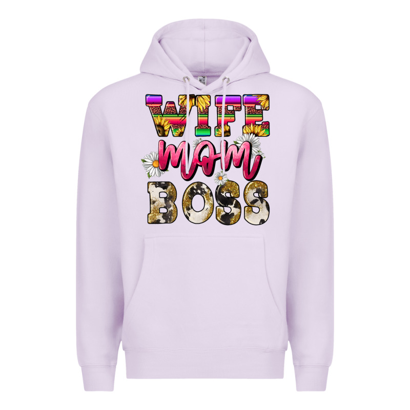 Wife Mom Boss Daisy Mother's Day Premium Hoodie by HowdyJamesFarm | Teevron