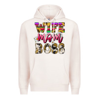 Pale Pink Wife mom boss daisy Mother's Day Premium Hoodie - HowdyJamesFarm