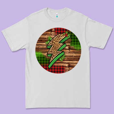 Leopard Lightning Bolt Christmas Premium Tee Designed By Jasminsmagicworld