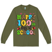Army Green happy 100 th days of school Long Sleeve Tee - Artiststas