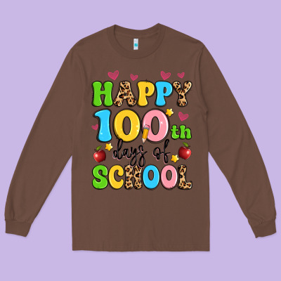 Happy 100 Th Days Of School Long Sleeve Tee Designed By Artiststas