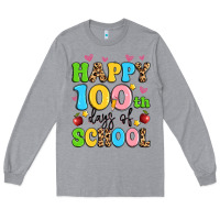 Heather Grey happy 100 th days of school Long Sleeve Tee - Artiststas