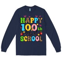 Navy happy 100 th days of school Long Sleeve Tee - Artiststas