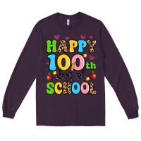Plum happy 100 th days of school Long Sleeve Tee - Artiststas