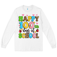 White happy 100 th days of school Long Sleeve Tee - Artiststas