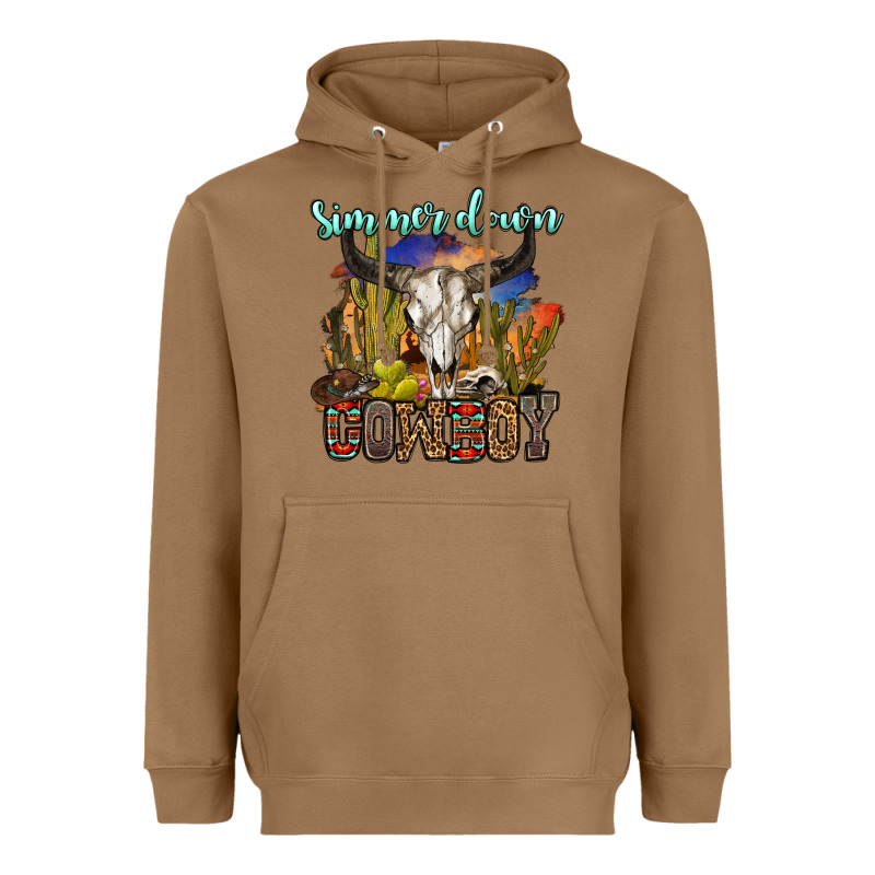 Simmer Down Cowboy Heavyweight Hoodie by OliviaCreatesArt | Teevron