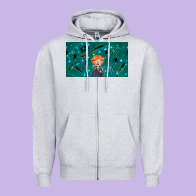 Wizard Boy And Mouse Zipper Hoodie Designed By Tumblerdesignbyshophia