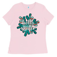Bubblegum Pink hello winter Ladies Tee - AdoDesignShop