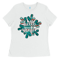 White hello winter Ladies Tee - AdoDesignShop