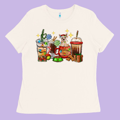 Christmas Coffee Cups With Chihuahua Ladies Tee Designed By Ranaportraitstore