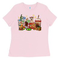 Bubblegum Pink Christmas coffee cups with Chihuahua Ladies Tee - RanaPortraitStore