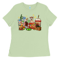 Matcha Christmas coffee cups with Chihuahua Ladies Tee - RanaPortraitStore