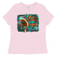 Bubblegum Pink free spirit native american indian headdress Ladies Tee - Artiststas