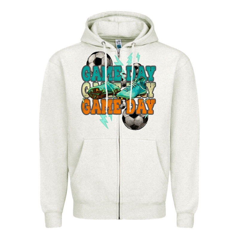 Game Day Lightning Bolt Soccer Zipper Hoodie by HowdyJamesFarm | Teevron