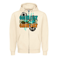 Sandshell Game day lightning bolt soccer Zipper Hoodie - HowdyJamesFarm