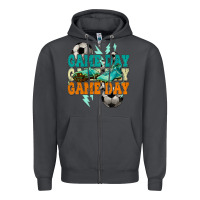Smoke Game day lightning bolt soccer Zipper Hoodie - HowdyJamesFarm