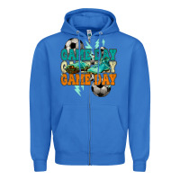 True Royal Game day lightning bolt soccer Zipper Hoodie - HowdyJamesFarm