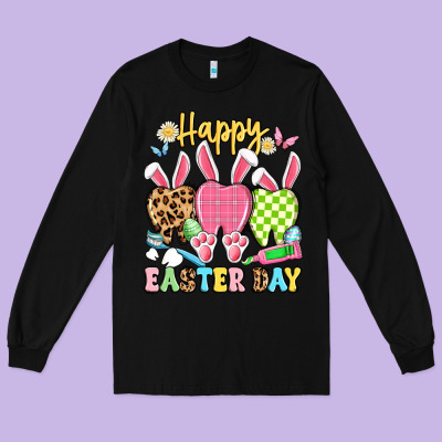 Happy Easter Day Dental Squad Long Sleeve Tee Designed By Artiststas