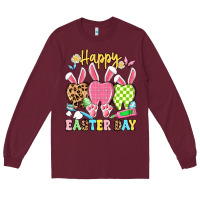 Burgundy happy easter day dental squad Long Sleeve Tee - Artiststas