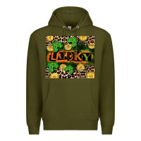 Army Green St. Patricks Day lucky Premium Hoodie - CowGirlArtShop
