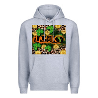 Heather Grey St. Patricks Day lucky Premium Hoodie - CowGirlArtShop
