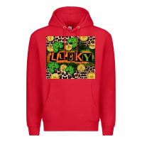 Red St. Patricks Day lucky Premium Hoodie - CowGirlArtShop