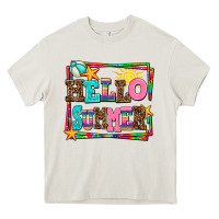 Cream hello summer Heavy Core Tee - AdoDesignShop