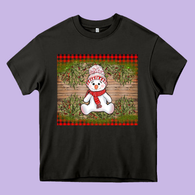 Christmas Snowman Heavy Core Tee Designed By Adodesignshop