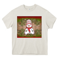 Cream Christmas snowman Heavy Core Tee - AdoDesignShop