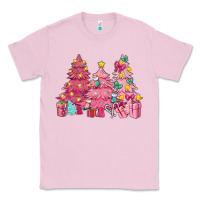Bubblegum Pink Pink Christmas trees Classic Tee - NancyCooperArtShop
