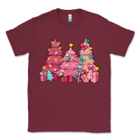 Burgundy Pink Christmas trees Classic Tee - NancyCooperArtShop