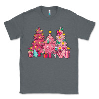 Charcoal Heather Pink Christmas trees Classic Tee - NancyCooperArtShop