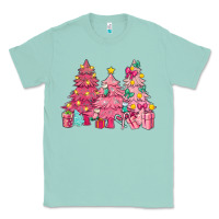 Seafoam Pink Christmas trees Classic Tee - NancyCooperArtShop