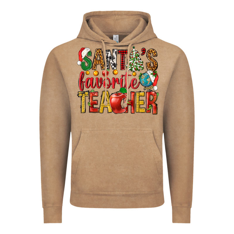 Santas Favorite Teacher Vintage Hoodie by NancyCooperArtShop | Teevron