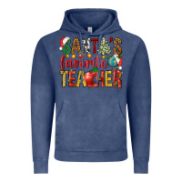 Vintage Denim santas favorite teacher Vintage Hoodie - NancyCooperArtShop