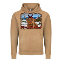 Vintage Camel merry christmas highland cow with farm Vintage Hoodie - RanaPortraitStore