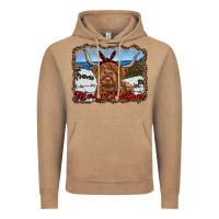 Vintage Coffee merry christmas highland cow with farm Vintage Hoodie - RanaPortraitStore