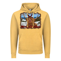 Vintage Mustard merry christmas highland cow with farm Vintage Hoodie - RanaPortraitStore