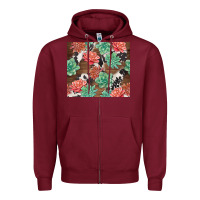 Burgundy succulents and cowhide Zipper Hoodie - TumblerDesignByShophia