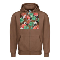Chestnut succulents and cowhide Zipper Hoodie - TumblerDesignByShophia