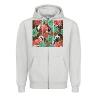 Dove Grey succulents and cowhide Zipper Hoodie - TumblerDesignByShophia