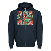 Navy succulents and cowhide Zipper Hoodie - TumblerDesignByShophia