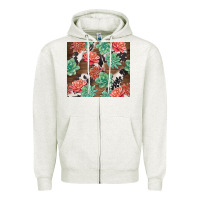 Oatmeal Heather succulents and cowhide Zipper Hoodie - TumblerDesignByShophia