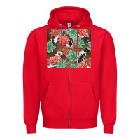 Red succulents and cowhide Zipper Hoodie - TumblerDesignByShophia