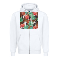 White succulents and cowhide Zipper Hoodie - TumblerDesignByShophia